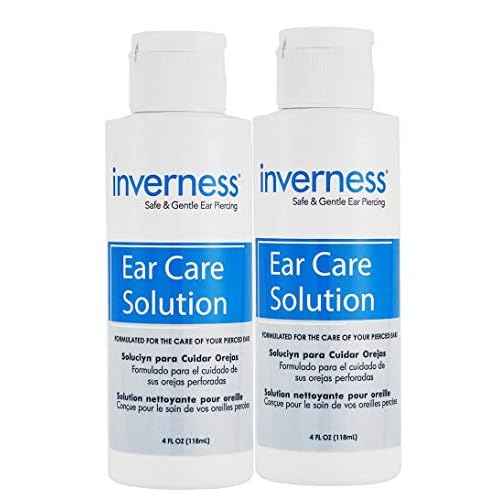 INVERNESS After Piercing Ear Care Solution 4 Oz 2-Pack ? Gentle Piercing Care For Newly Pierced Ears