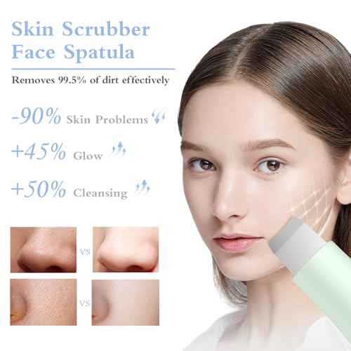 Skin Scrubber Face Spatula Skin Spatula Pore Cleaner Blackhead Remover Tools for Facial Deep Cleansing Skin Care Tool for Men and Women (Green)