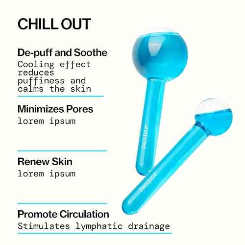 Pacifica Ice Roller Cryo Globes ? Cooling Glass Facial Massager for Face, Eyes & Neck ? Cold Therapy Beauty Tool for Puffy Eyes, Dark Circles, Redness, Wrinkles ? Skin Care Gift for Women & Men