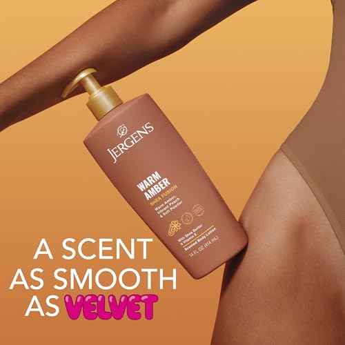 Jergens Shea Fusion Warm Amber Body Lotion, Moisturizer with Shea Butter & Vitamin E, 14 Fl Oz