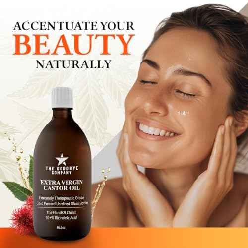 Premium Organic Cold-Pressed Castor Oil - 16.9 oz Glass Bottle, Hexane-Free, Small Batch, Extra Virgin, Ethically Sourced for Hair Growth, Skin Care, Lashes, Brows & Castor Oil Packs