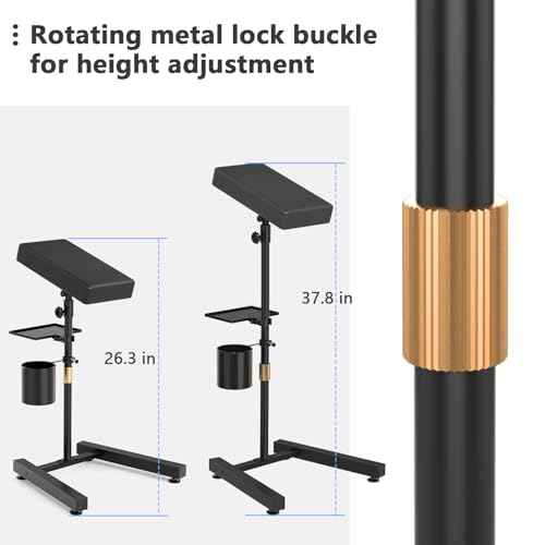 ZHOOGE Tattoo Armrest Stand with Tray and Bucket - Adjustable Height for Studio Tattoo Supply