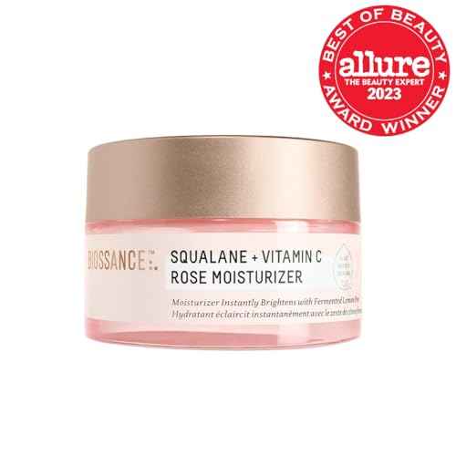 BIOSSANCE Squalane + Vitamin C Rose Face Moisturizer ? Antioxidant-Rich Day/Night Face Lotion ? Hydrates and Smooths Fine Lines ? Even Skin Tone & Reduce Discoloration ? For Radiant Skin, 1.69 Fl Oz