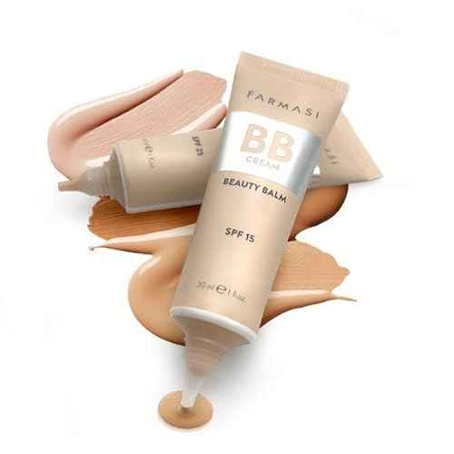FARMASi Make Up BB Cream Beauty Balm, Full-Coverage Foundation, Concealer, Moisturizer BB Cream for All Skin Types, 1 fl. oz. / 30 ml (Medium)