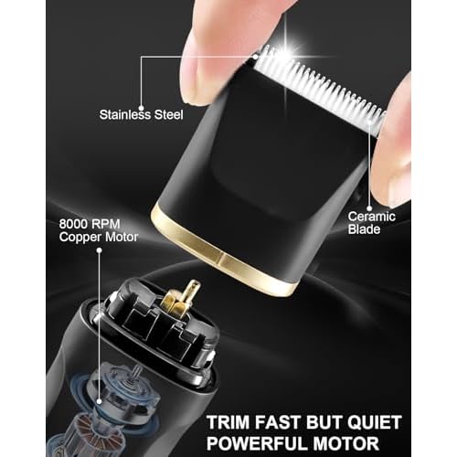 AREYZIN Body Hair Trimmer Men: Manscape 3 in 1 Electric Razor, Hair Trimmer for Body Groomer,Beard, Nose/Ear Hair,USB-C Replaceable Dock Ceramic Blade Heads,Christmas Gifts for Men