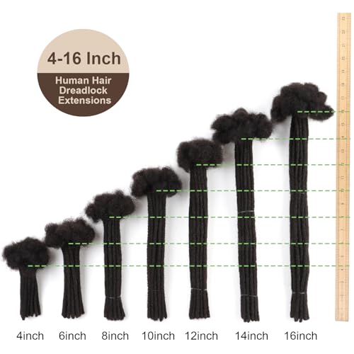 6 Inch 100 Strands loc Extensions Human Hair for Men/Women 0.6cm Thickness Human Hair Dreadlock Extensions Can Be Dyed and Bleached Soft Dreadlocks