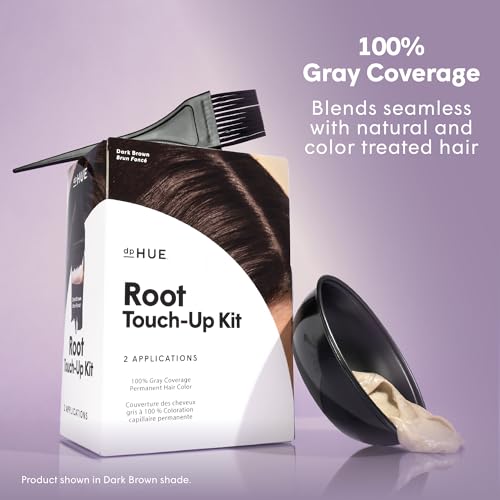 dpHUE Root Touch-Up Kit, Medium Brown - Permanent Hair Color for Gray Coverage - Includes Two Applications - Paraben, SLS & SLES Sulfate Free - Leaping Bunny Certified