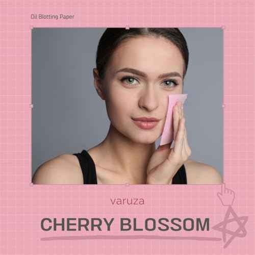 [100 Counts + Mirror Case] Cherry Blossom Natural Oil Blotting Paper for Face Korean with Mirror Case