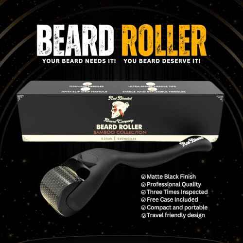 Beard Derma Roller Scalp Hair Care ? Microneedle dermaroller for Beard & Facial Hair, Rodillo para Minoxidil, Supports Thicker-Looking Beard, Patchy Beard Filler for Men