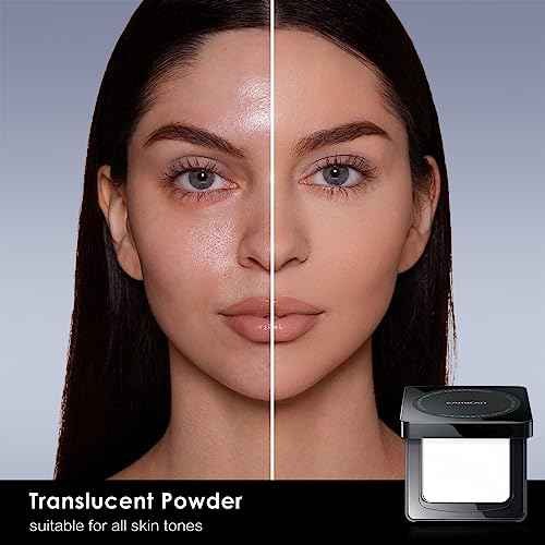 CARSLAN Waterproof Face Pressed Powder Compact, 24H Longlasting Oil Control Pressed Setting Powder Talc-Free Makeup, Shine Free, Poreless, Smooth, 01 Translucent for dry&com skin (0.28Oz)