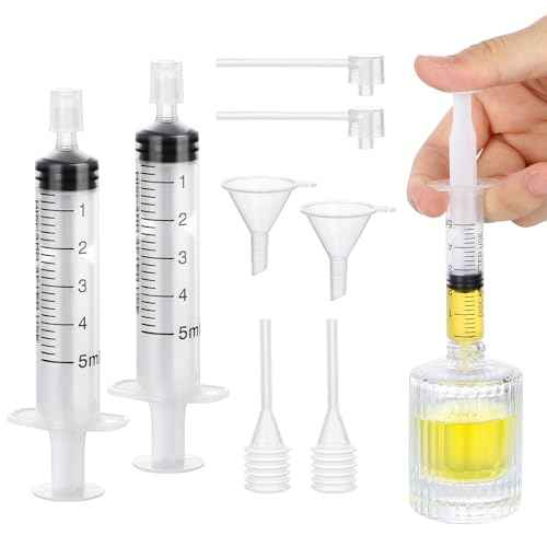 Segbeauty 5ml Perfume Refill Tool Kit, 8pcs Plastic Clear Perfume Dispenser Transfer Tool Set, Perfume Funnel Cosmetic Dispenser Pump Transfer Tool for Travel Refillable Perfume Atomizer Refill Tool
