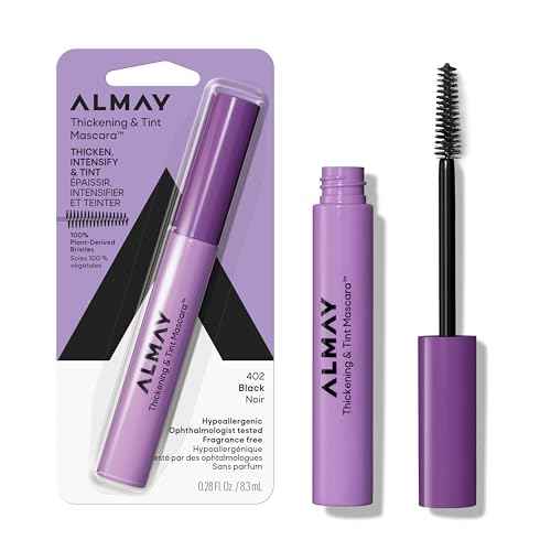Almay Thickening & Tint Mascara, Instant Soft Full Volume, Conditions & Darkens Natural Lashes Over Time, No Flaking or Clumping, 402 Black, 0.28 fl oz