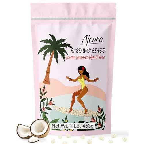 Ajoura 1lb Refill Wax Beans for Hair Removal Kit, Brazilian Coarse Waxing for Bikini, Face, Eyebrow, Back, Chest, Legs, Armpit, At Home Waxing Beads for Women Men