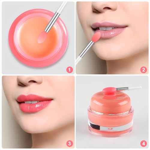 20 Pcs Silicone Lip Brush Covers and Brushes for Lip Sticks, Gloss, Balm and Other Cream Makeup Products(Pink, White)