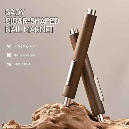 GAOY 3-in-1 Cat Eye Magnet for Nails, Cigar Shape Nail Magnet, Multi-Function Nail Magnets for Nail Art DIY at Home, Brown