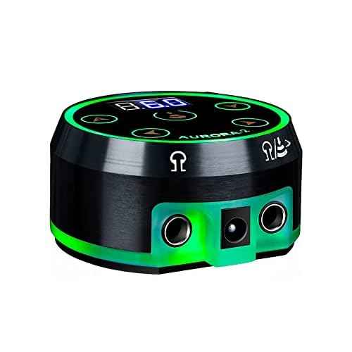 Coveted Professional Tattoo Power Supply - Aurora Colorful 2nd Generation with Digital Display, Push Button Rotary Tattoo Machine Compatibility, Adjustable Voltage, Sleek Black Color - OTW-PDL2-1