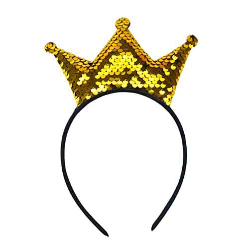 Totelux Crown Headband Sequins Hair Bands Women Girls Hair Accessories for Birthday Party Favors Hair Decoration Supplies