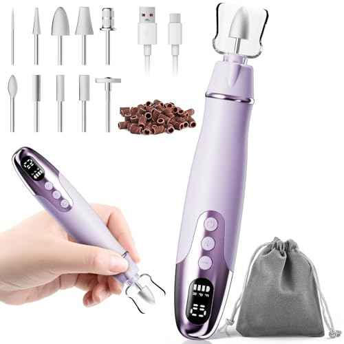 Aleanu Professional Manicure Pedicure Kit - 10 Speeds Cordless Nail Drill?Rechargeable Pedicure Tools for feet, Nail Drill for Thick Nail Toenail Cuticle Women Men Baby Pets(Purple)