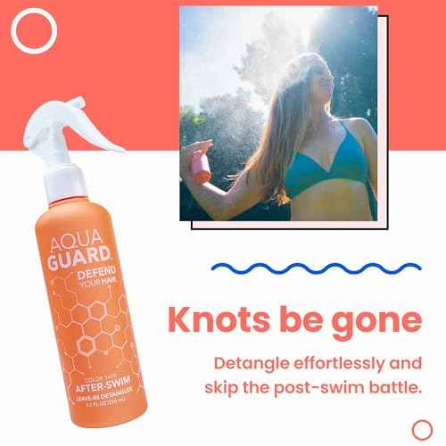 AQUA GUARD Swim Hair Rescue Bundle | Pre-Swim Protection & Post-Swim Repair Kit | Includes Hair Defense, Shampoo, Conditioner, Detangler, Hair Mask & SPF Skin Defense | Chlorine Care For Swimmers