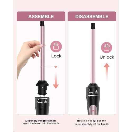 3/8 Inch Curling Iron, Small Curling Wand for Short & Long Hair, Ceramic Wand Curling Iron with 2 Temperature, Instant Heat Up, Halloween Christmas Gifts for Women