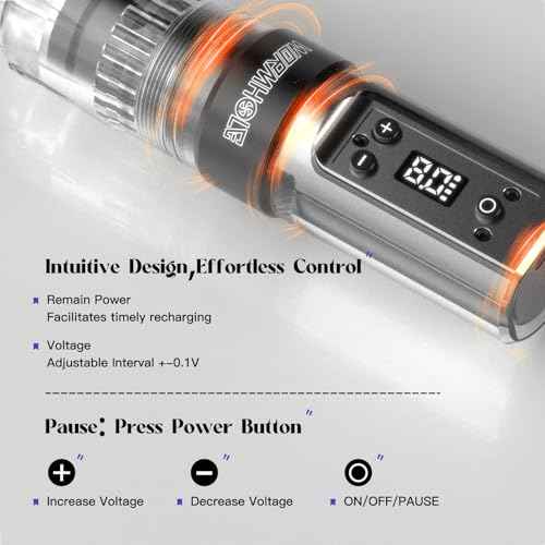 Wormhole Tattoo Kit Wireless Tattoo Gun Kit Xtreme Tattoo Ink Complete Wireless Tattoo Pen Kit for Beginner, Portable Tattoo Machine Tattoo Needles with 1300mAh Battery- Black WTK353