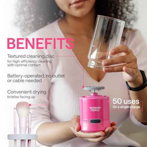 3-in-1 Electric Makeup Brush Cleaner & Dryer ? Automatic Washer, Fast Air-Dry & Holder Stand ? Cleans Brushes & Sponges, Portable Wireless USB-Rechargeable, Gentle on Bristles, Vanity & Travel Device