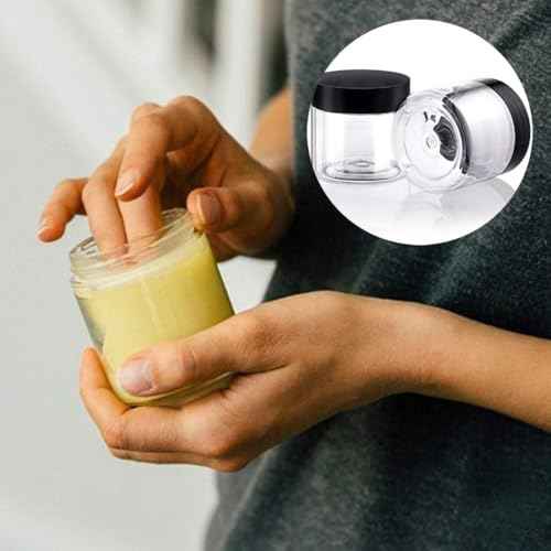 12 Pack 4 oz Small Plastic Containers with Lids+12 Pack 20g/20ml Cosmetic Sample Jar - for Lip Scrub, Body Butters, Cream, Slime, Craft Storage