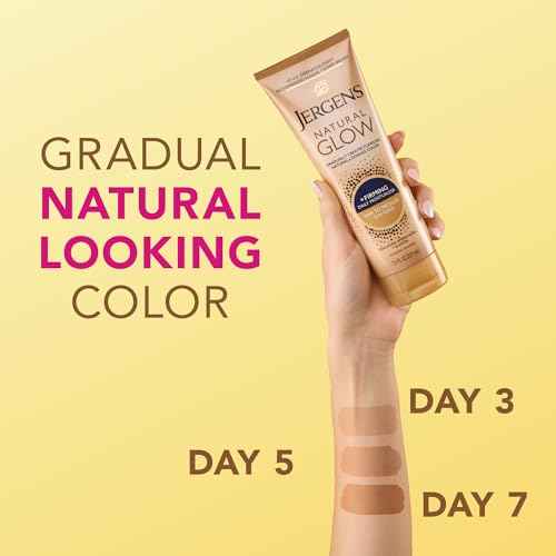 Jergens Natural Glow +Firming Self Tanner Body Lotion, Fair to Medium Skin Tone, Sunless Tanning Moisturizer with Collagen and Elastin. Helps to Visibly Reduce Cellulite, 7.5 Fl Oz