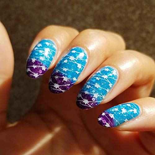 AIMEILI Soak Off U V LED Temperature Color Changing Chameleon Gel Nail Polish - Glitter Purple to Glitter Blue Full Shimmer/Diamond (TC06) 10ml