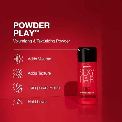 SexyHair Big Powder Play Volumizing & Texturizing Powder, 0.53 Oz | Colorless on Hair | Fragrance Free | Instant Lift