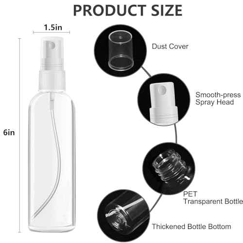 4 Pack 4 Oz (120ml) Small Spray Bottles - Fine Mist, Refillable, Reusable