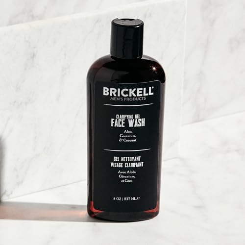 Brickell Men's Daily Advanced Face Care Routine I, Gel Facial Cleanser Wash, Face Scrub, Face Moisturizer Lotion, Natural and Organic, Unscented, Men's Skin Care Gift Set