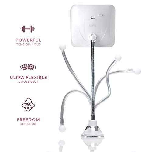 Fancii Flexible Magnifying Mirror 10X with LED Light and Gooseneck, Lighted Travel Makeup Mirror, Lock Suction, Natural Daylight LED, Cordless and Portable (Mira Plus)