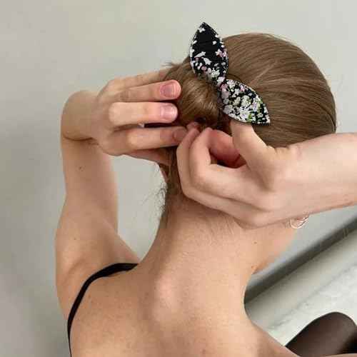 4 Pcs Deft Bun Maker French Twist Rabbit Ear Bun Twister Flower Flexible Quick Hair Styling Accessories for Women Girls