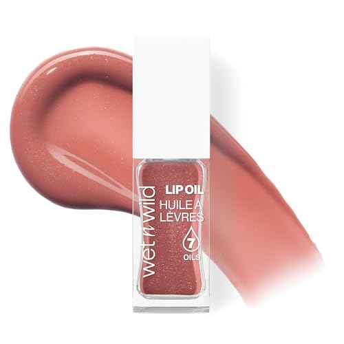 wet n wild Lip Oil - Lightweight, Non-Sticky, Hydrating & Nourishing Formula with 7 Conditioning Oils, Vegan & Cruelty-Free - Cocoa Rose