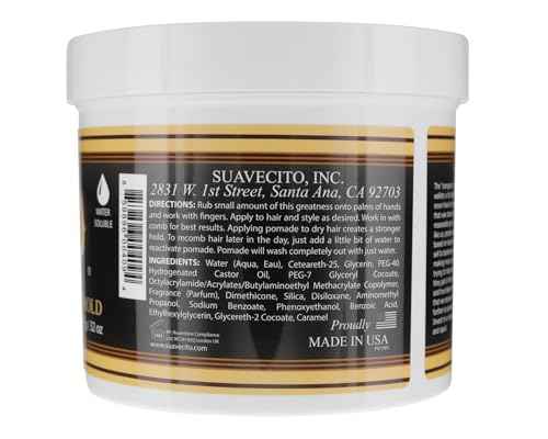 Suavecito Strong Hold Hair Pomade For Men, 32 oz - Medium Shine Water Based Wax Like Flake Free Hair Gel - Easy To Wash Out - All Day Hold For All Hair Styles