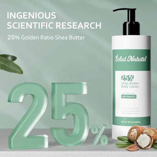 Shea Butter Lotion, 25% Shea Butter Body Lotion Set with Vitamin E, Nourishing Moisturizing Lotion for Dry Skin, 10.15 Fl Oz (Packge of 2)