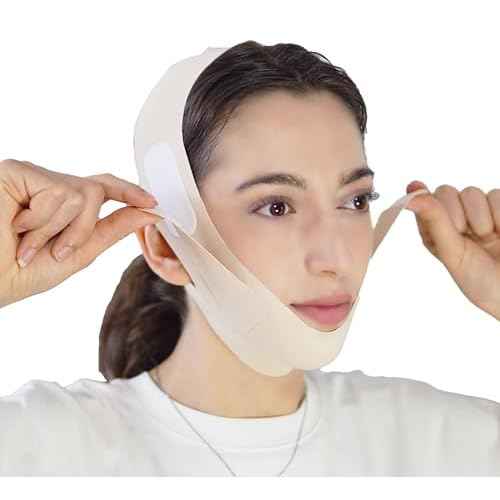 V Line Lifting Mask Chin Strap for Sleeping, Face Lifting Strap, Chin Strap, V Line Mask, Jawline Shaper, Jaw Strap, Double Chin Reducer,Face Lift Tape & Snoring Solution (Beige)