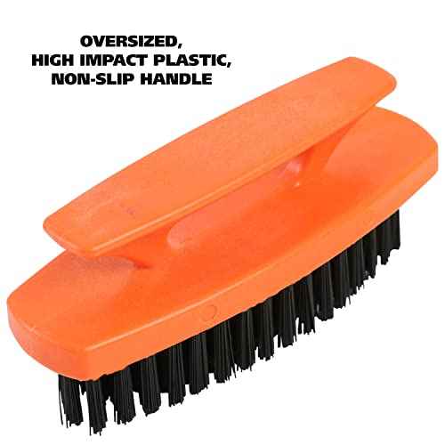 GreatNeck 19025 Nail Brush, 6 Pack Nail and Hand Scrub Brush Set, Stiff Bristles, Comfortable Scrubber Grip, Salon or Construction Quality, Gift For DIYer or Nail Techs