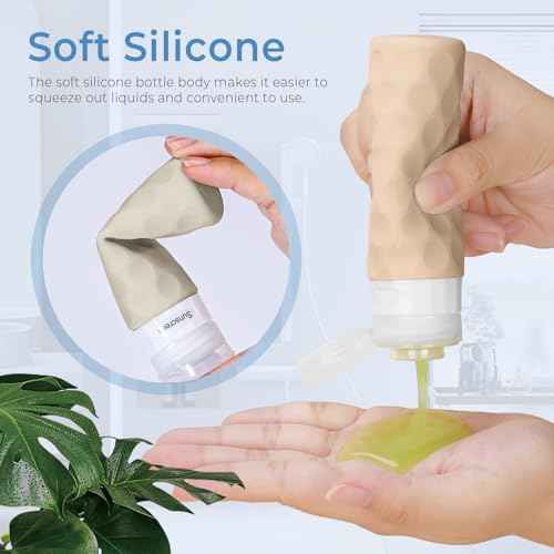 16pack Travel Bottles for Toiletries, TSA Approved Travel Size Containers Set, Leak Proof Refillable Liquid & Creams Toiletries Accessories Kit W/Toiletry Bag (Cream)