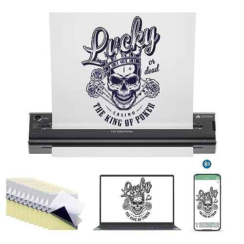 TATELF Tattoo Stencil Printer for tattooing with 15pcs Transfer Paper Portable Tattoo Transfer Stencil Thermal Machine Wireless