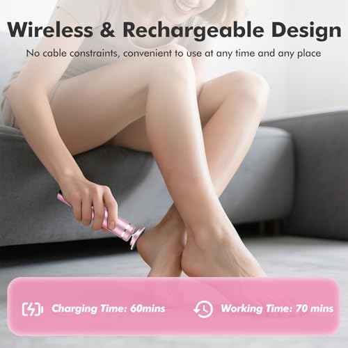 2 in 1 Electric Foot Callus Remover & Nail File Cordless, 16000RPM Professional Pedicure Tools for Feet Dead & Cracked Skin, Rechargeable 9 Speed Adjustable Foot Sander, Christmas Gifts for Women/Mom