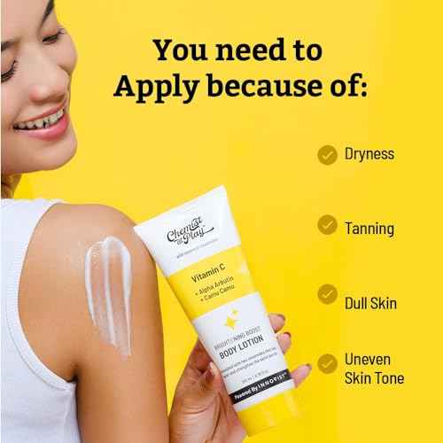Chemist at Play Brightening Body Lotion with Ceramides | Alpha Arbutin, Camu Camu & Vitamin C | All Skin Types | For Bright, Moisturized & Glowing Skin | 200 ml