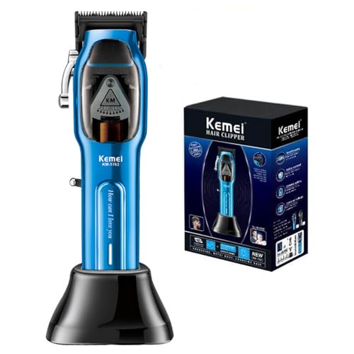 KEMEI Professional Hair Clippers for Men Cord/Cordless Hair Cutting Kits, Hair & Beard Trimmer, Adjustable Barber Clippers with USB Rechargeable, KM-1763