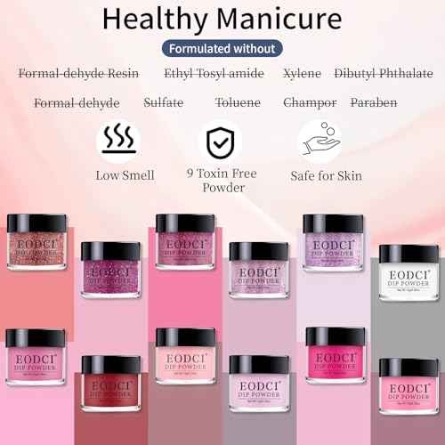 12 Pcs Nail Dip Powder Set, 12 Colors Burgundy Pink Dipping Powder Kit, Valentine's Shimmering Red Purple Glitter Nail Art Manicure Salon DIY for Daily at Home Party Gifts for Women