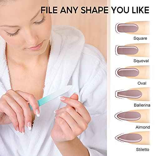 Glass Nail File 3 Pack for Natural Nails, Crystal Fingernail Files with Case Etched Nail Filer Professional Nail File Glass Lima de u?as, Unique Christmas Gifts Stocking Stuffers for Women Adults