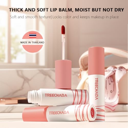 2pc Thailand Lipstick Set for Women, Lip Cream Long Lasting Waterproof with Velvet Matte & Soft Lightweight, Lip Mud Suitable for All Makeup Looks, Making You More Dazzling £¨Tangerine& Rose