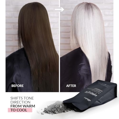 DIFIABA Charcolite Charcoal Bleach Hair Lightener Powder - Cool Toning Lightening Powder w/ Activated Charcoal & Restorative BondPlex - Lighten & Tone in 1 Step - Lifts to 10 Levels (500, 1, Count)