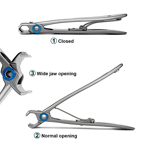 Large and Small Nail Clippers Set, Toenail Clippers for Thick Toenails, Wide Jaw Opening Heavy Duty Stainless Steel Toe Nail Clippers for Seniors, Men & Women
