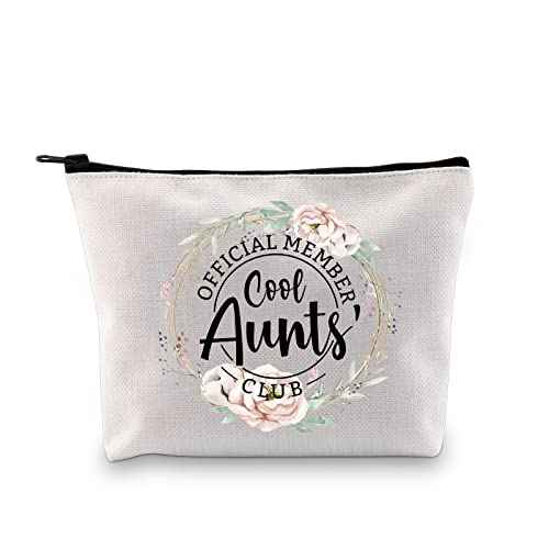 GJTIM Cool Aunts Club Zipper Pouch Aunt Mother Day Gift Auntie Toiletry Travel Bag Gift for Auntie from Niece (Aunts Club Bag)